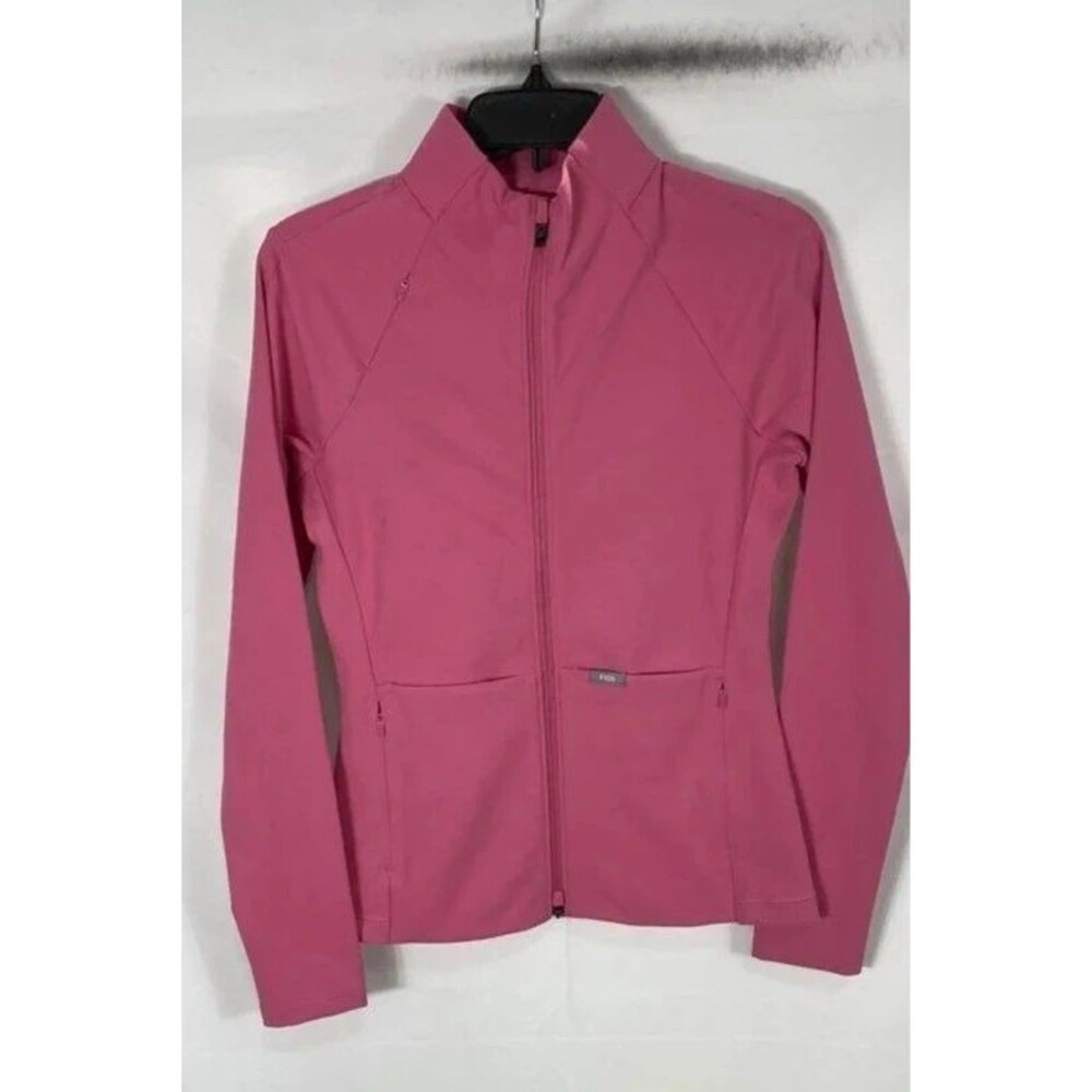 FIGS Women's F’ing Pink ContourKnit Technical Scrub Jacket Full Zip NWT Sz S